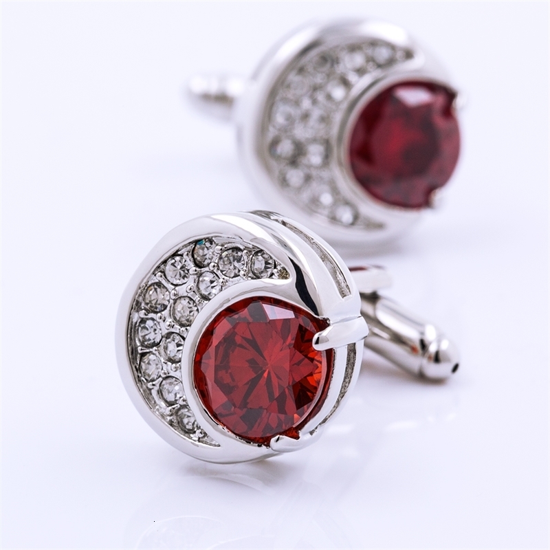 

Cuff Links KFLK brand men s shirt cuff button high quality round red stone cufflinks wedding gift products guests 221130