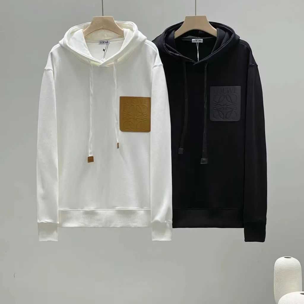 

Designer Loew's Mens Womens Hoodies Warm Pullover Autumn and Winter New Letter Leather Brand Long Sleeve Sweater Long sleeves cotton sweater high quality, White