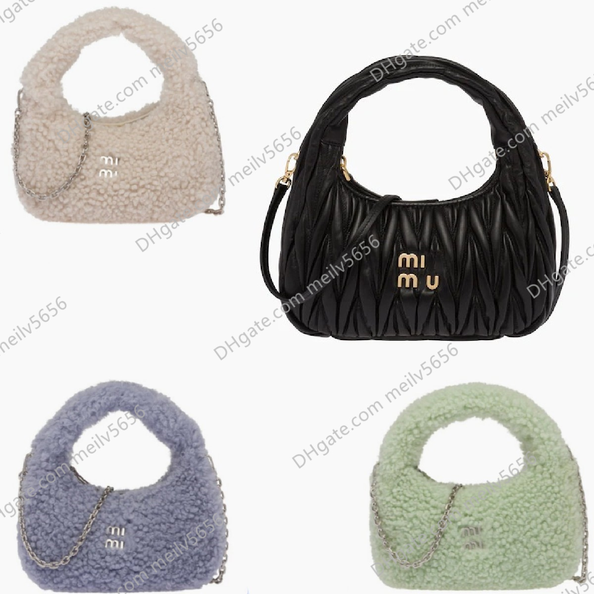 

Designer classic chain Shoulder Bag fashion casual handbag Mi Wander Sheepskin Mini Hobo Bags Luxury wallet womens Cross body bags Hobos Totes purses, Pink