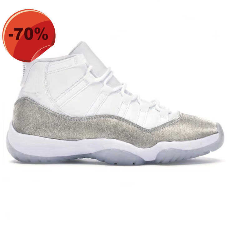 

LOW shoes Basketball Shoes Sneakers Sport Shoes Metallic Silver White Vast Grey Glitter Basket Ball 11 Wmns Women Men Jumpman 11S With Box Size 13, Low concord bred