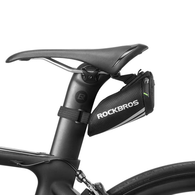 

ROCKBROS Bike Bag Portable Reflective Saddle Bags Tail Seatpost Nylon MTB Road Bikes Pouch Panniers Bicycle Accessories1018273, Black
