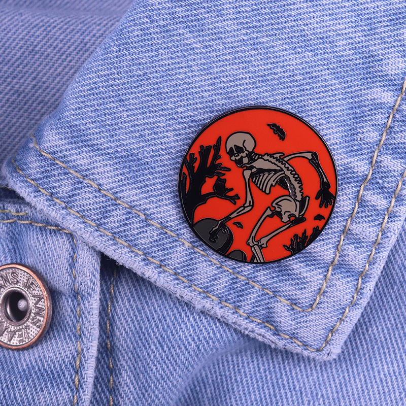 

Day of the Dead Halloween Lapel Pin Grateful Dead Enamel pin, As picture