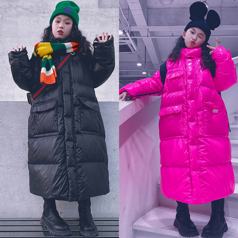 

Down Coat Kids Girl X-Long Winter Jackets Cotton-padded Fashion Loose Teen Girls Thicken Parkas 5 6 8 10 12 years 221201, Multi