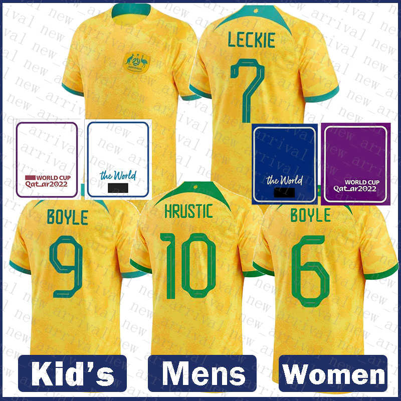 

F02 Australia Mens Soccer Jersey LECKIE Football shirt MACLAREN Kids Kit HRUSTIC MABIL Uniform MOOY MCGREE DEGENEK, Mens aodaliya