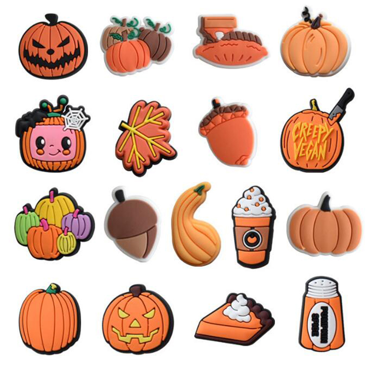 

Halloween PVC croc charms clog decoration charm for wholesale Custom pumpkin shoe charms