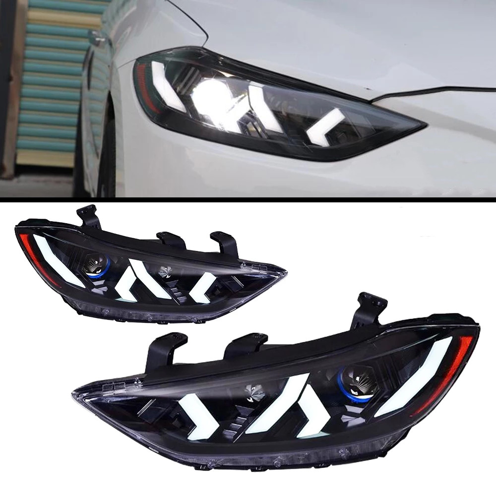 

LED Headlights Parts For Elantra 20 16-20 20 Front Headlights Replacement Lamborghini Type DRL Daytime light Projector Facelift