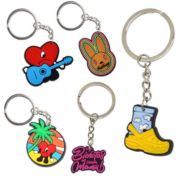

popular hot anime cute cartoon keychains colorfuls soft rubber key ring car bag pendant decoration wholesale
