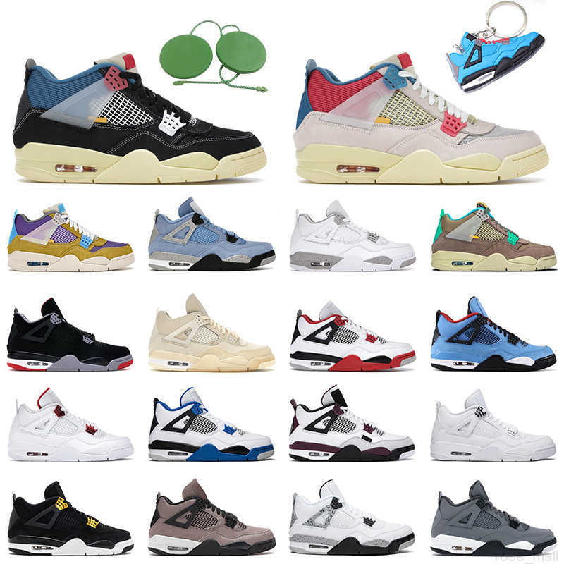 

Basketball Shoes Mens Trainers Sports Sneakers Fire Red Black Cat Desert Moss Metallic Green Bred Oreo Cactus Jack Men Women Jumpman 4S, Black purple