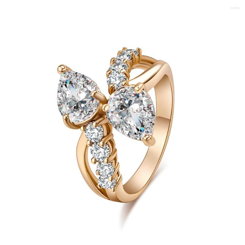 

Wedding Rings Gold Color Infinity Austrian Crystals Ring Eternity Charms Friend Gift Endless Love Symbol Fashion For Women