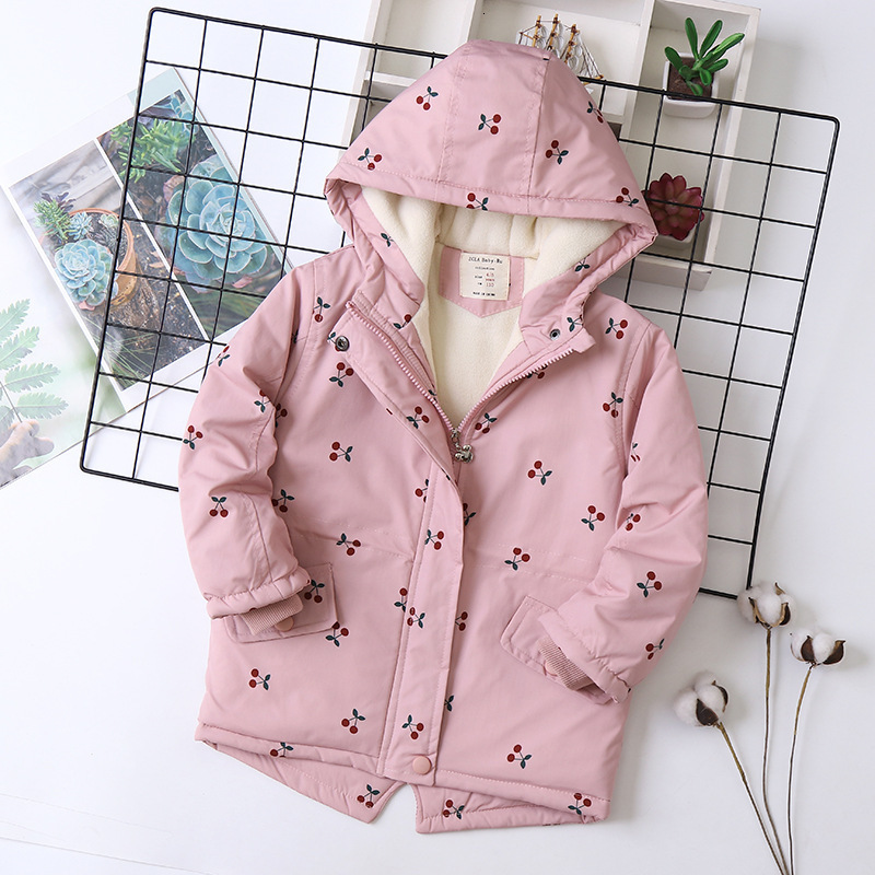 

Down Coat Winter Teen Baby Girls Warm Hooded Print Outerwear Kids Clothes Jacket Children s Fashion Girl 221130, Beige