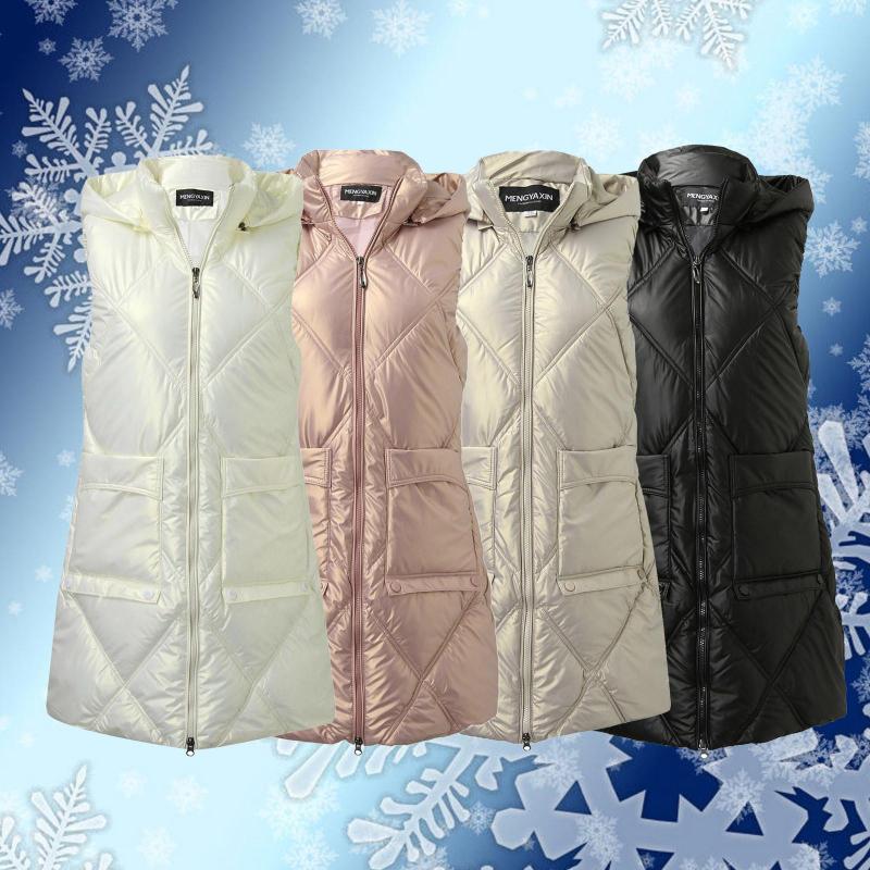 

Women's Vests Women's Sleeveless Vest Long Down Jacket Solid Parkars Hooded Padded Loose Females Ladies Casual Winter Hoodie Coat L5, Pk