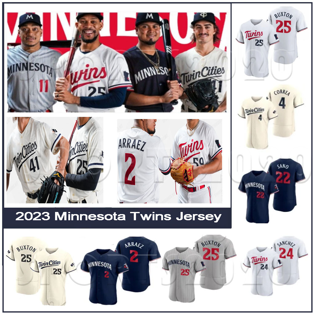 

2 Luis Arraez 2023 Twins Jersey Byron Buxton Jose Miranda Miguel Sano Joe Ryan Gary Sanchez Jhoan Duran Max Kepler Jorge Polanco Carlos Correa Minnesota Men Youth, Flexbase navy