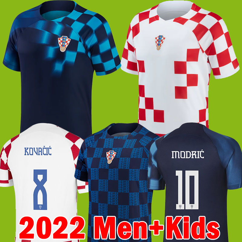 

CROATIA soccer jerseys Croatian 2022 WORLD CUP Jersey Croats national team MODRIC PERISIC BREKALO KOVACIC KRAMARIC REBIC MANDZUKIC football Men shirt Kids Kit Set, 22-23 third patch