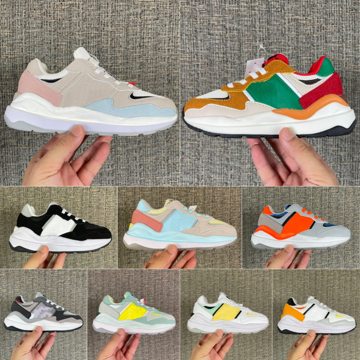 

kids shoes retro M5740 designer Running Shoe boys girls toddlers youth kid children infants elastic band Trainers infants baby Outdoor Sports Sneakers