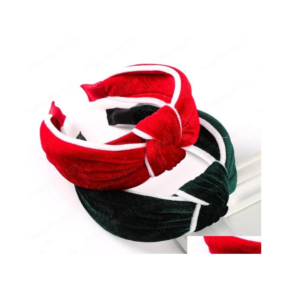 

Headbands Christmas Veet Hairbands Headwear For Women Wide Knotted Headbands Fashion Bezel Hair Hoop Accessories Drop Delivery Jewel Dhkam