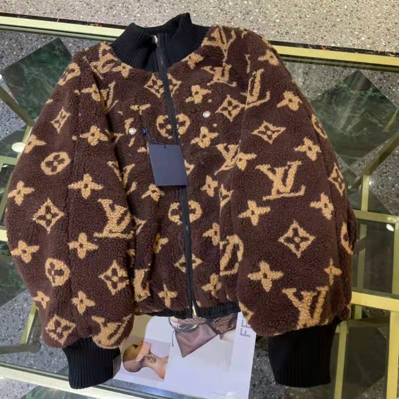 Nouveaux vêtements de mode L-V réversible vieille veste en peluche florale veste épaisse en polaire d'agneau wh112102
