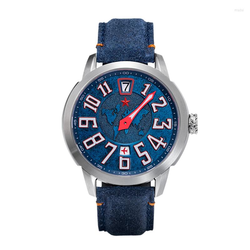 

Wristwatches RED STAR Seagull 1963 One Hands Automatic Mechanical Watch China Aviation Pilots Sapphire Luminous Clock