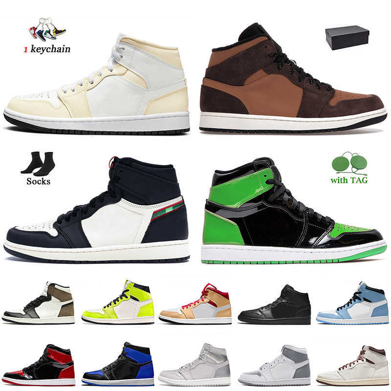 

With Box High OG Jumpman 1 Women Mens Basketball Shoes Patent Bred Paris White Visionaire 1s Sports Illustrated Designer Trainers Diamond, A74 grey camo 36-46
