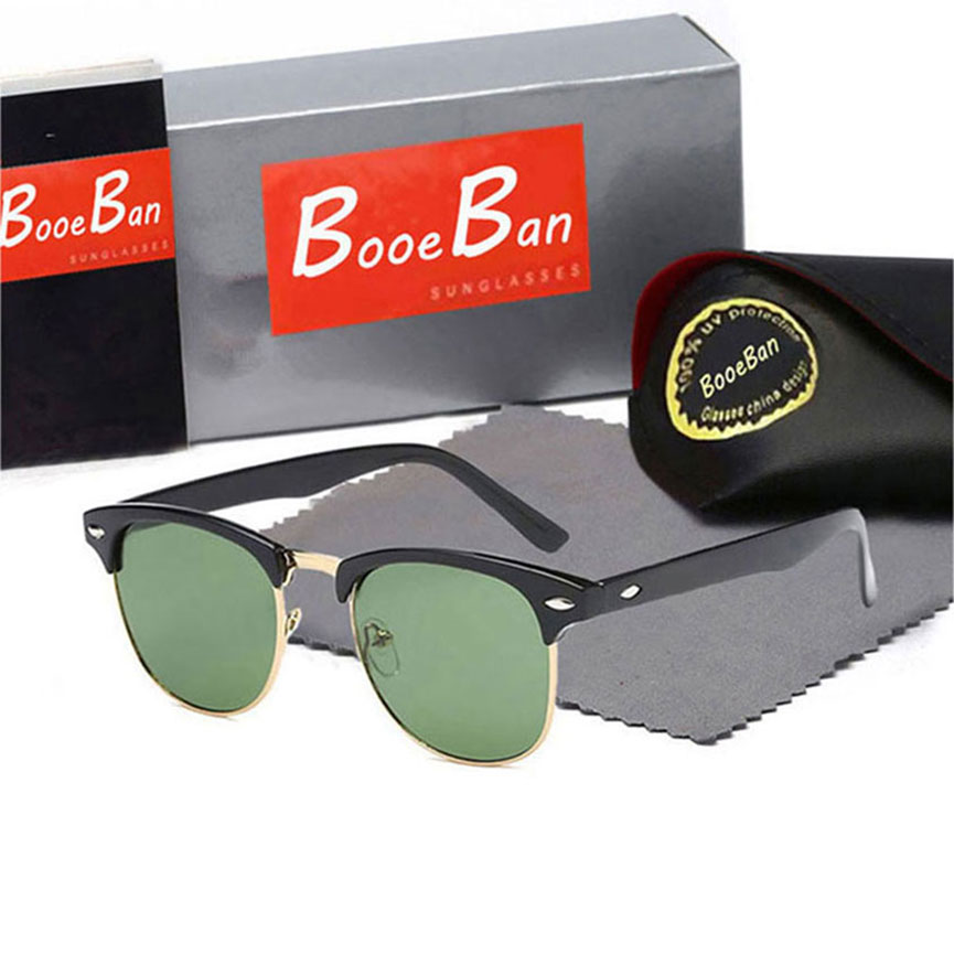 Top Quality Glass Lens eyeglass Booe Ban Men Classic Brand Retro women Sunglasses Pilot Luxury Designer Eyewear Half frame Sun Glasses UV Protect