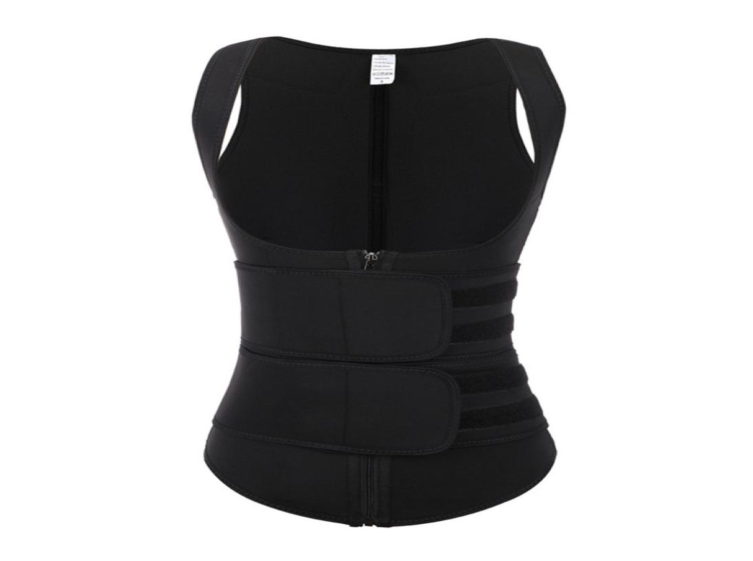 

Women Waist Trainer Corset Zipper Hook Shapewear Double Control Body Shaper Tummy Fat Burning Waist Cincher3250332, Black