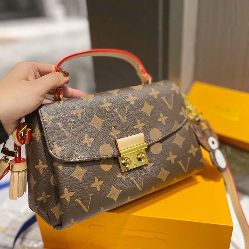 

Luxurys Designers Bags women handbags ladies Purses Genuine Leather Tote Bags Purse Fashion Shoulder Flower Checkers Grid Serial Number Plain Diamond Lattice, Deep brown2