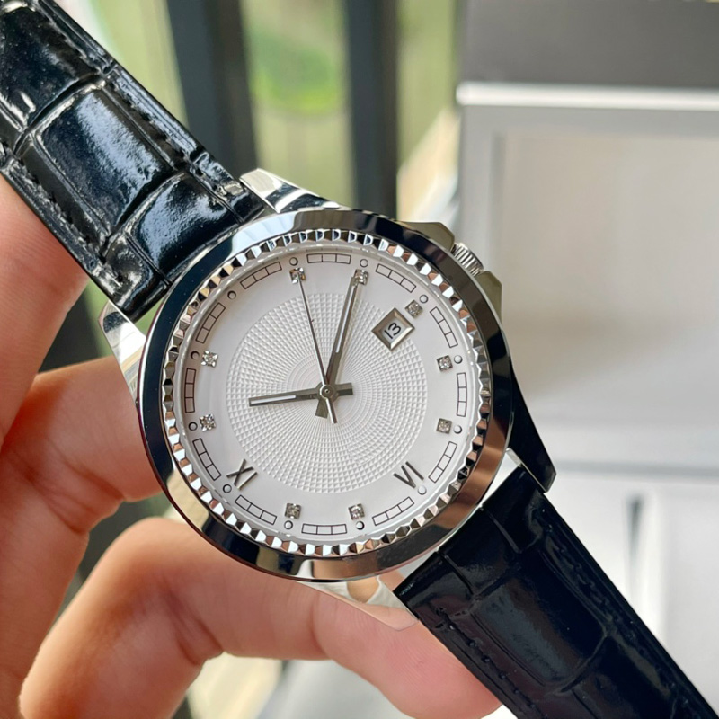 

Watch Men Watch 40mm Automatic Mechanical WristWatches Business Leather WristWatch Montre De Luxe, Color 2