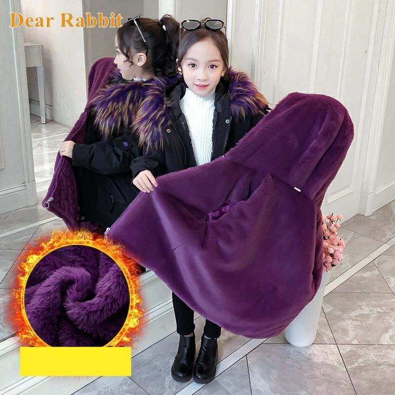 

Down Coat -30 Fashion Children Winter Jacket Girl Parkas Kids Warm Thick faux Fur coat Hooded Cotton Two-piece girl clothing 221201, Black