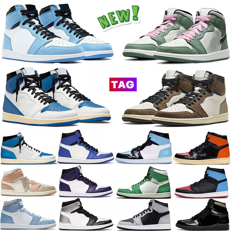 

Jumpman 1 1s Basketball Shoes Men Women Black White Heritage Bred Patent University Blue Hype Royal Dark Mocha Shadow Mens Trainer Sports Sneakers shoe size 36-46, (16) topdhsneakers