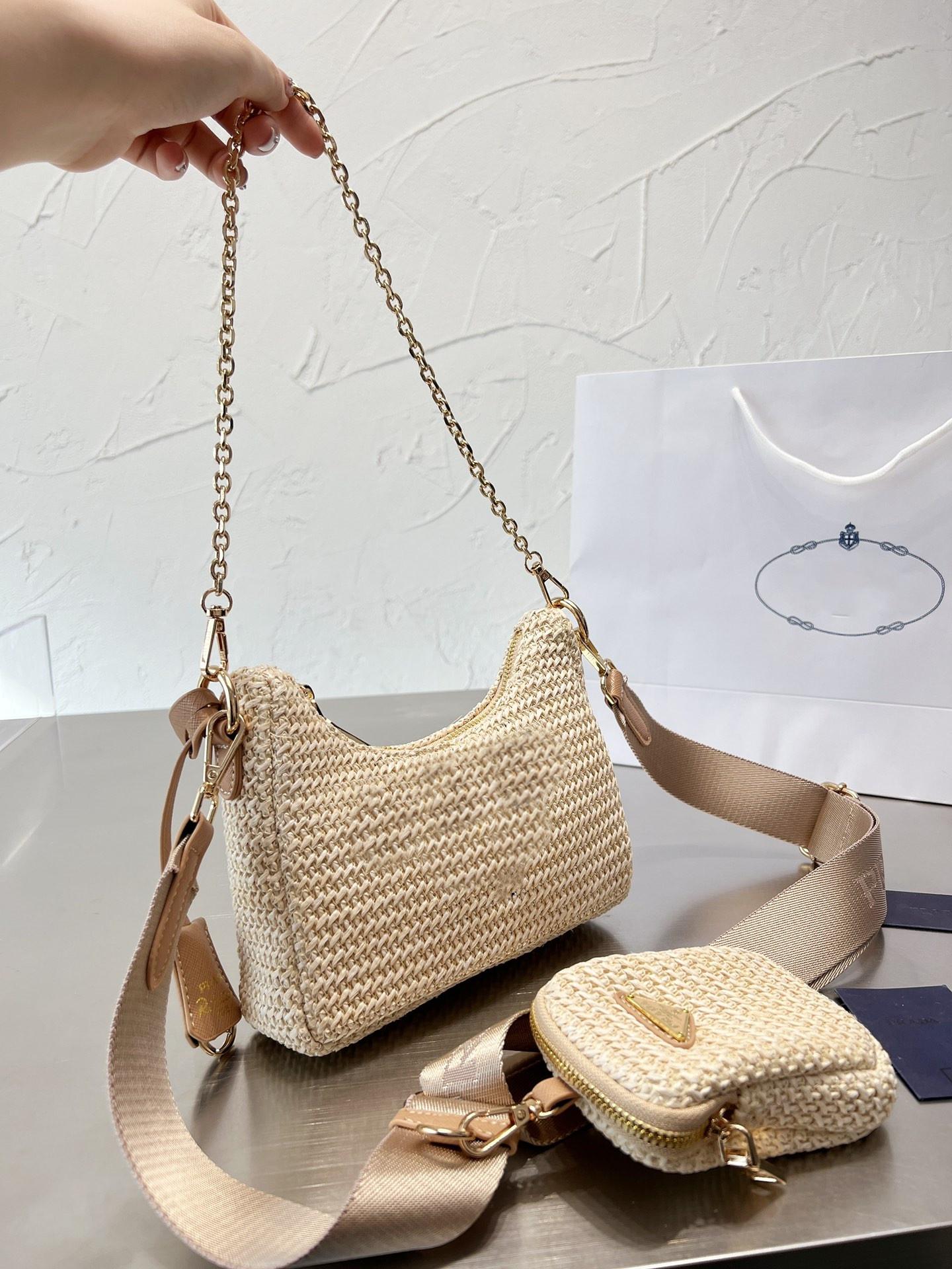 

Wholesale canvas Cross Body shoulder bag women chest ladies bracelet handbag raffia nylon messenger bags handbag P, Black