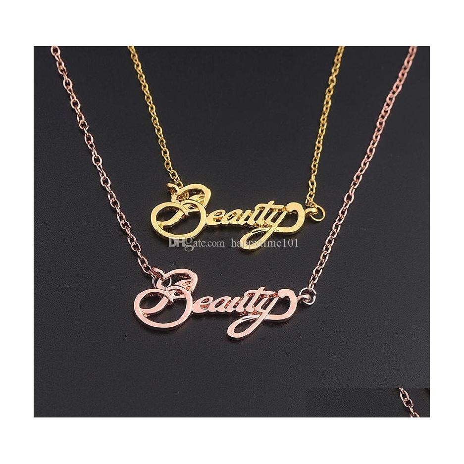

Pendant Necklaces Letter Necklace Personalized Beauty Handmade Jewelry Christmas Gift Sier/Gold Chains Necklaces Drop Delivery Pendan Dhyt5
