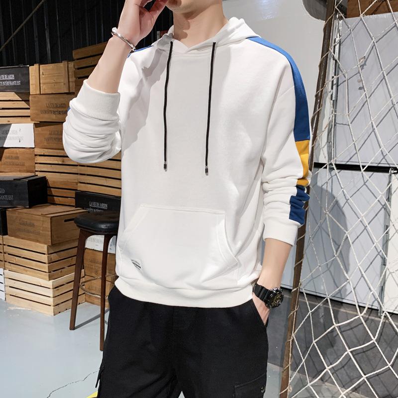 

Men's Hoodies Fashion Hoodie Men Striped Long Sleeve Sweatshirt Loose Hooded Pullover Youth Lounge Wear Oversized Oneck Streetwear, Black