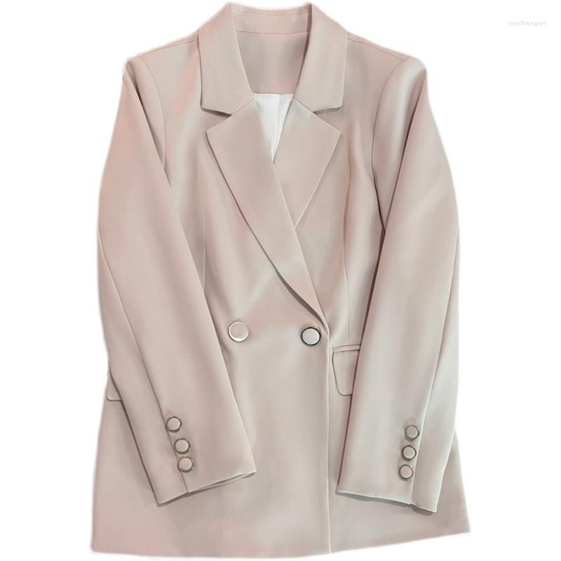 

Women' Suits Spring Autumn Blazers Suit Jackets Women Clothing 2022 Fashion Double Breasted Coats Female Outerwear D979, Pink