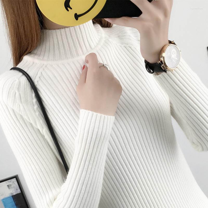 

Women' Sweaters Women Knitting Sweater 2022 Turtleneck Knit Pullover Autumn Winter Wild Slim Bottoming Shirt Long Sleeve A1077, Black