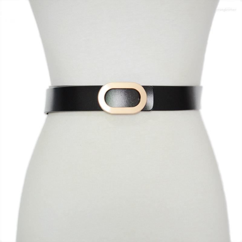

Belts Real Leather Oval Clasp Buckle Solid Desinger Chain Belt Women's Wedding Party Waistband Bg-1667, Black