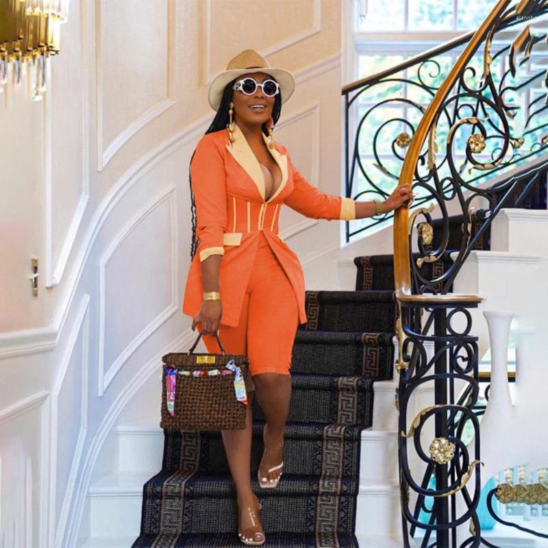 

Women' Tracksuits DPSDE 2022 Ladies Autumn Fashion Casual Solid Color Temperament Matching Suit Jacket Shorts Two Piece Set, Black