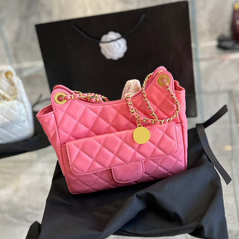 

23Ss Womens Designer Classic Hobo Shoulder Bags Gold Metal Matelasse Chain Crossbody Mini Travel Purse Multi Pochette Outdoor Sacoche Handbags 23CM 6 Colors Pouch, Box