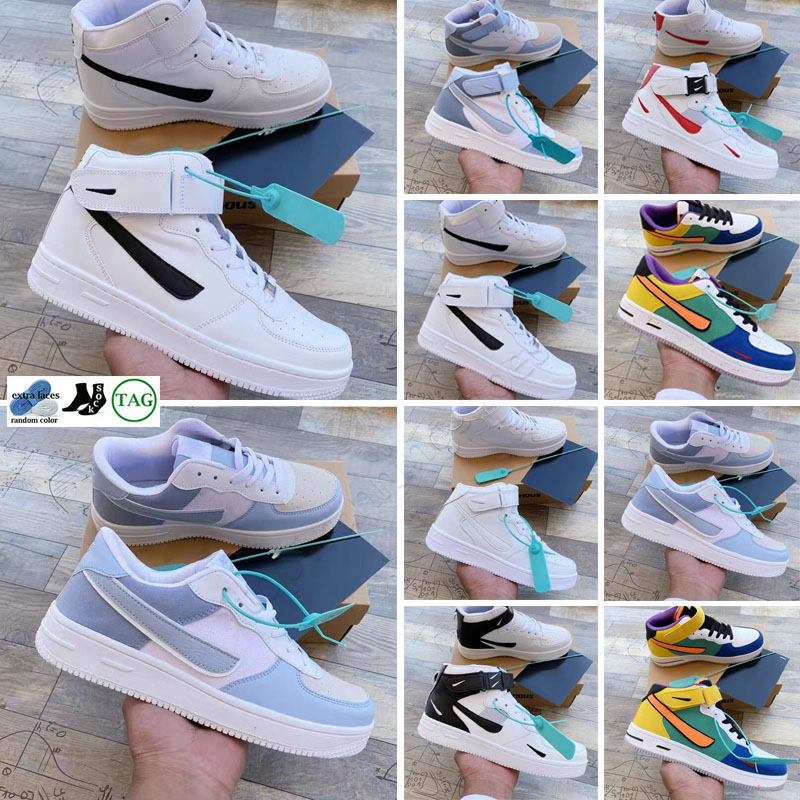 

2022 forcees ones Running shoes Wear resistant Classical Men Women All White Black Low High 1 one Sports Sneakers, Color 7