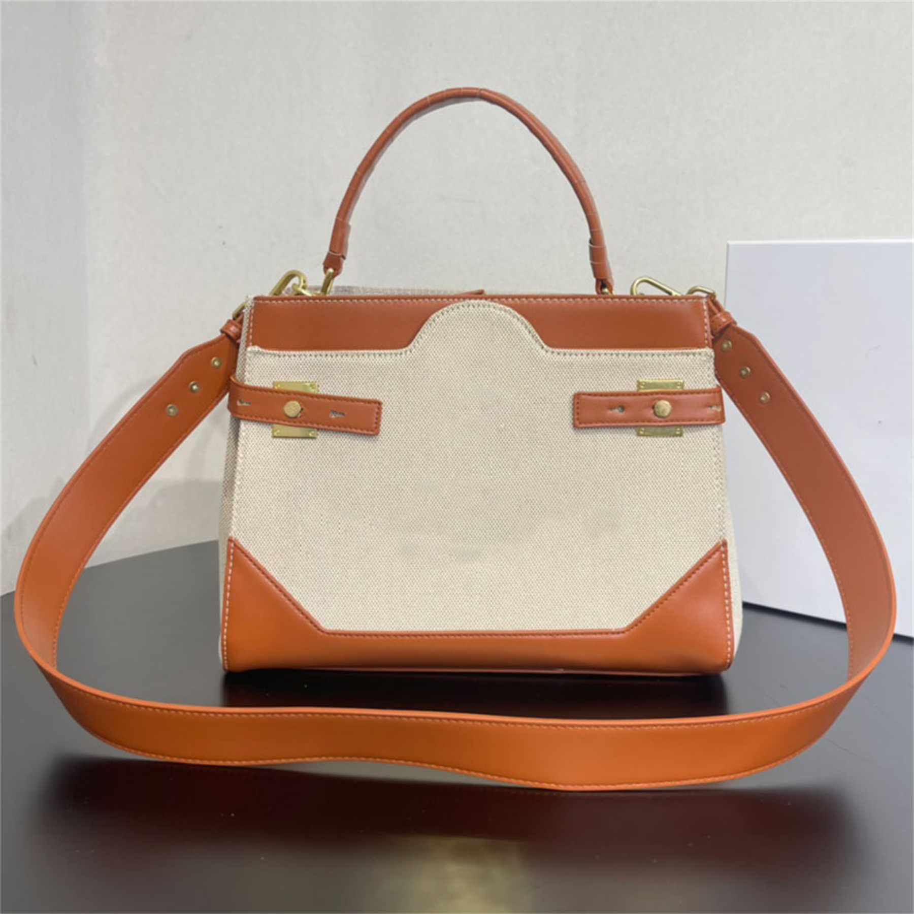 

2023 Fashion womnes Canvas B-Buzz Balmain Designer Lady totes Top Handle bag with leather panel handbags, I need see other products pictures