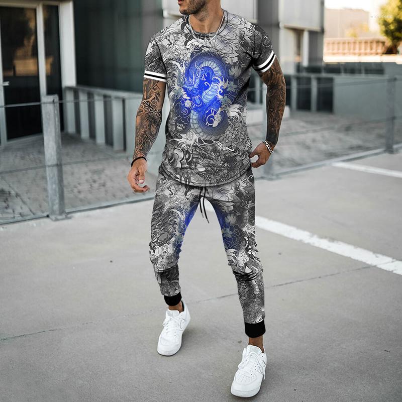 

Men' Tracksuits 2023 Arrival Men' Oversized Sportwear Round Neck T-Shirt Sets Fashion Sportpants Tracksuit 2 Piece Outfits Cool