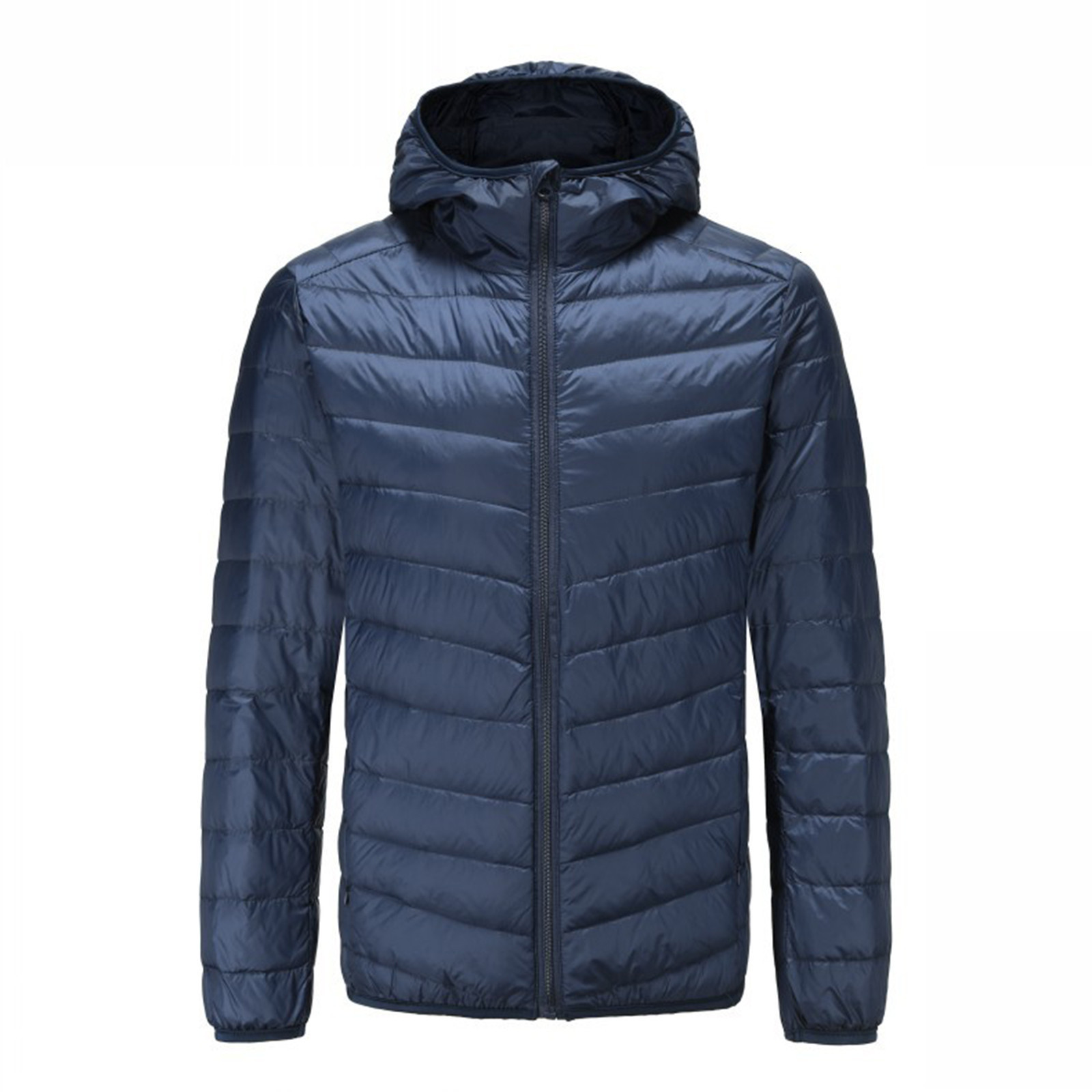 

Men's Vests Men's Hooded Down Coats Winter Jacket Solid Color Lightweight Warm Large Size Zipper Coat Feather Parka Males Large Size 221202, Gray