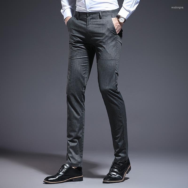 

Men's Suits Flat-Front Summer Thin Dress Trousers Slim Fit Skinny Business Office Classic Suit Pants Workwear, 663 gray