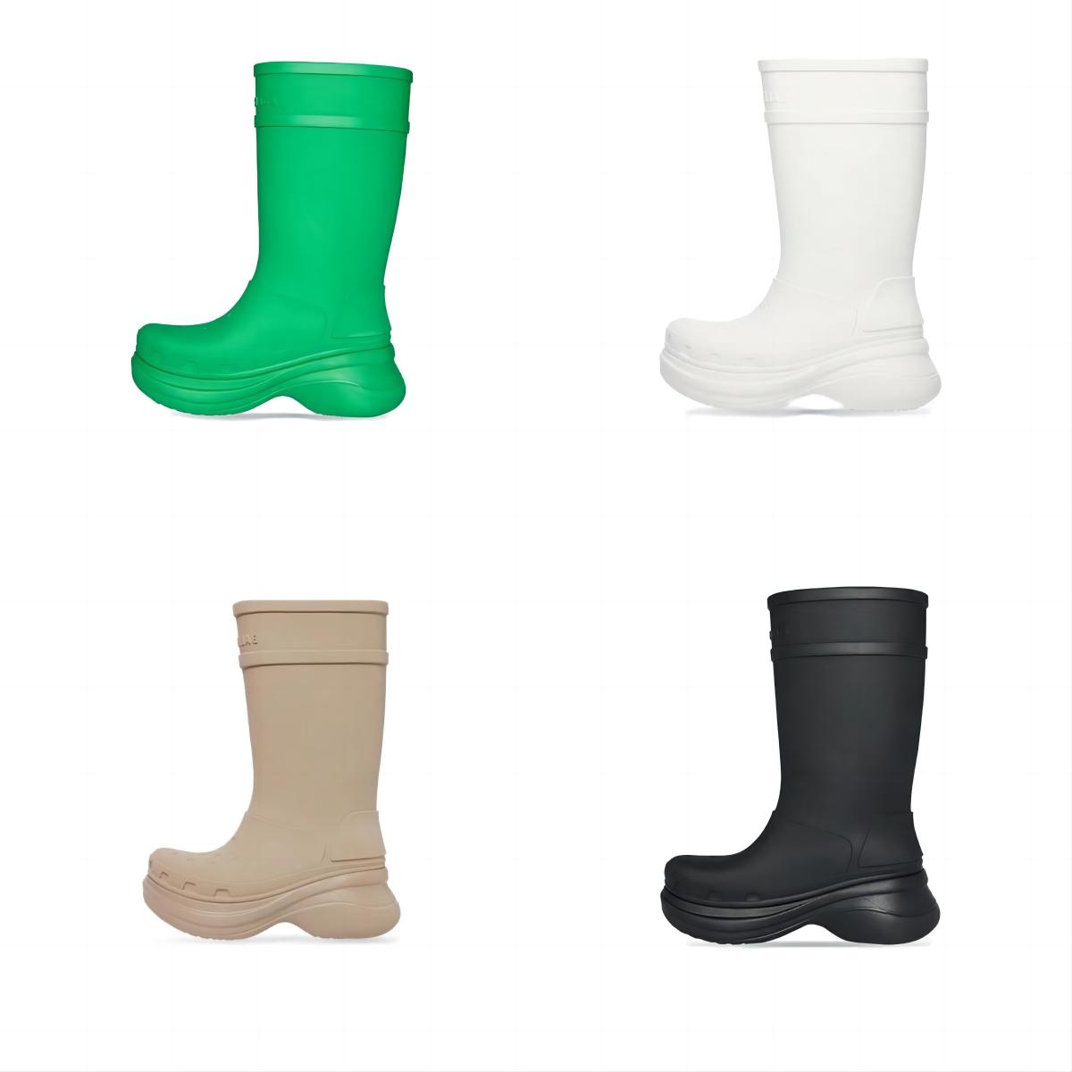 

2022 Women Designer Boot Boots Rain Rubber Winter Rainboots Platform Ankle Slip-On Half Pink Black Green Focalistic CROSS Outdoor Luxury Croc Size 35-44
