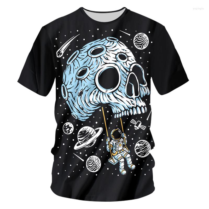 

Men's T Shirts 3D Printing Horror Skull Men's T-Shirt Street Fashion Personality Crazy Skeleton Short-Sleeved Wild Loose Oversized Top, 00102