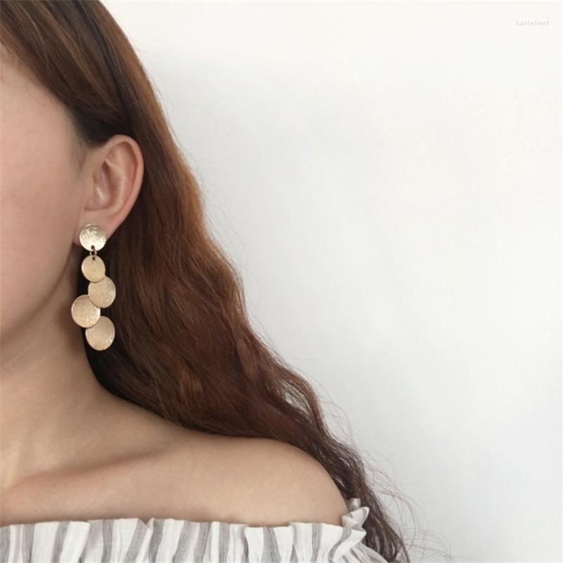 

Backs Earrings Fashion Geometric Earring Women Round Coin Tassel Party Wedding Disc Clip Jewelry Gift