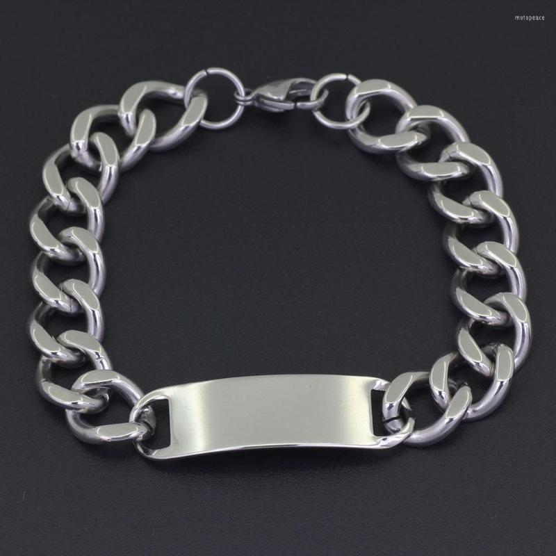 

Link Bracelets Stainless Steel Hip Hop Bracelet Out Men's Cuban Chain Jewelry Gift