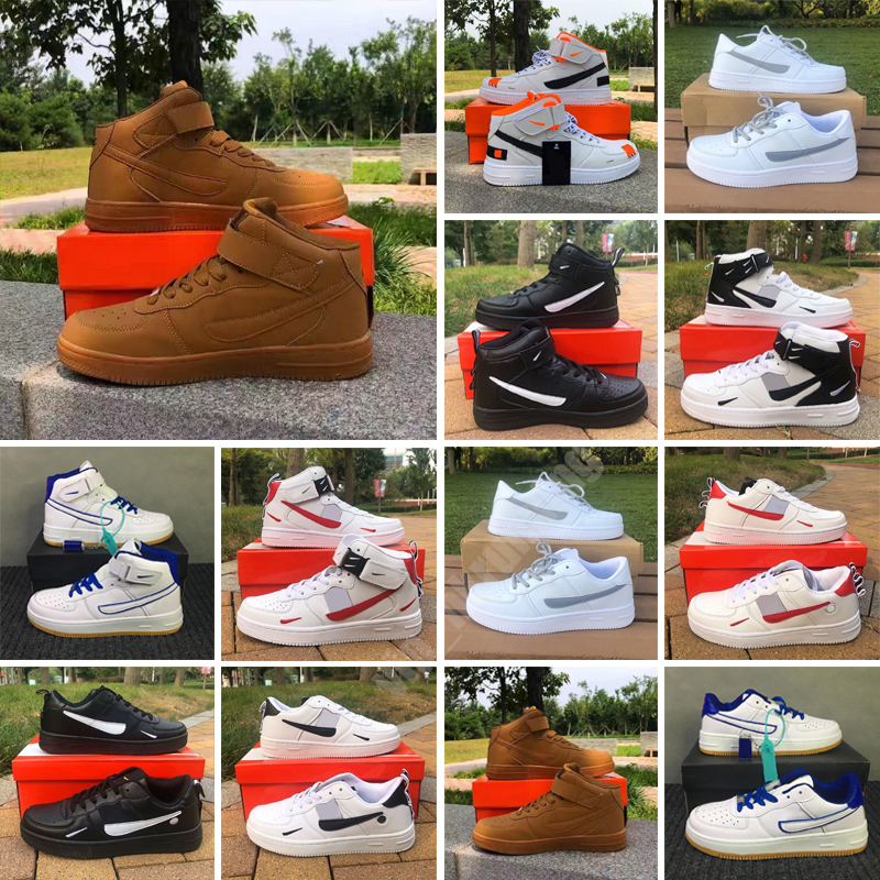 

Skateboard Shoes Trainer Designers Outdoor Forcessd One Unisex White Black Red Leather Men Low 1 Knit Euro High Women All, Color 7