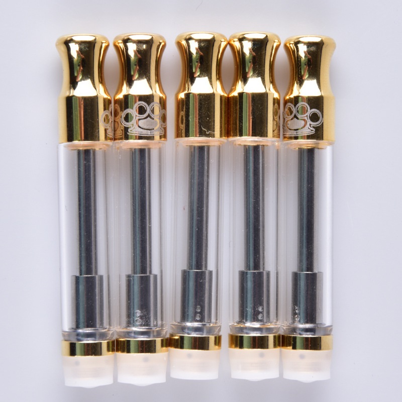 

Brass Knuckles Vape Cartridge Electronic Cigarette 1.0ml Glass Version Empty Thick Oil Cartridges Atomizer for Bud Preheat Battery Pen Kits