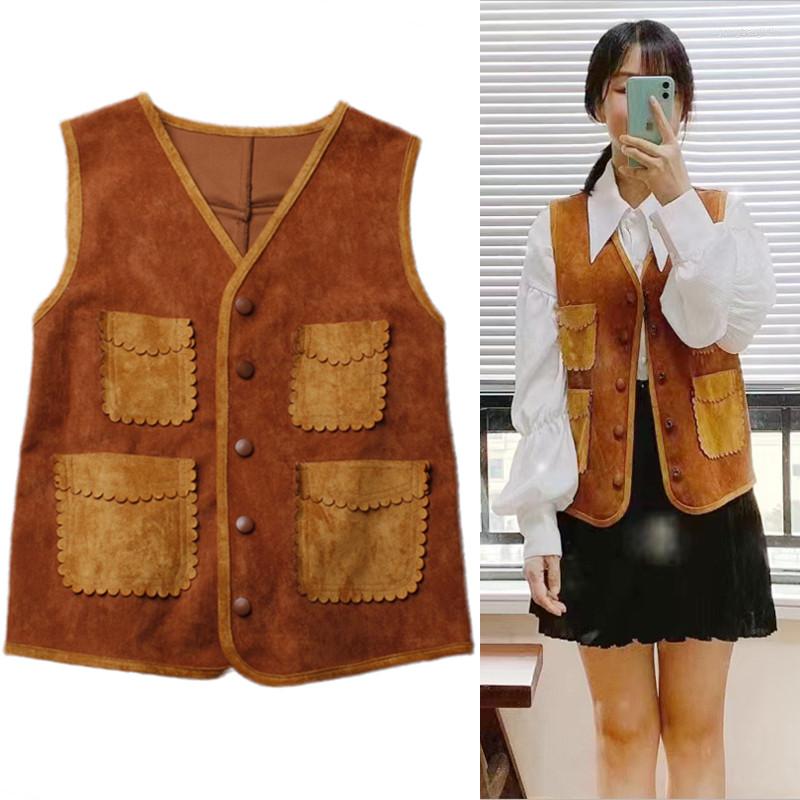 

Women' Vests Women Cowhide Genuine Leather Vest Vintage Real Motorcycle Biker Sleeveless Jackets Casual Waistcoat, Picture shown