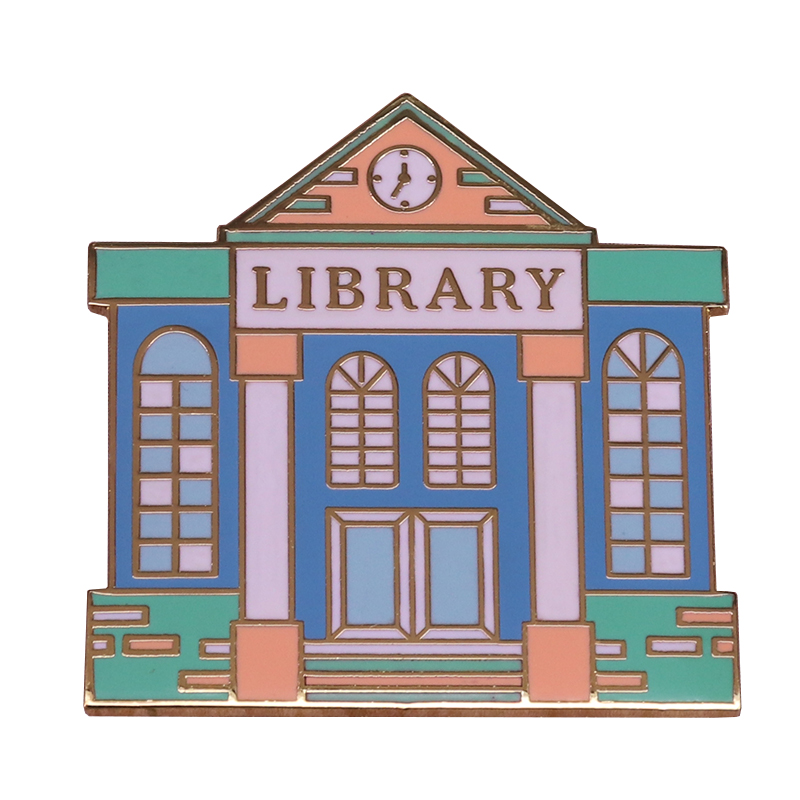 

Pastel library badge book reading pin literature bookworm brooches librarian students teacher gift, As picture