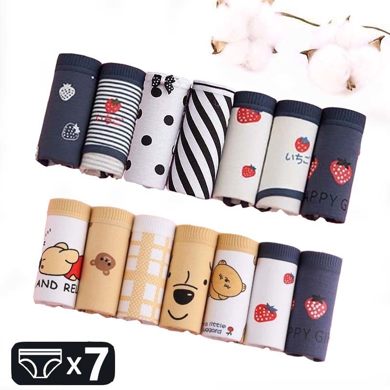 

Women's Panties 7PcsSet Panties Women's Cotton Plus Size Underwear Girls Briefs Seamless Sexy Lingeries Panty Female Print Underpant For Women 221202, 7 pcs any type